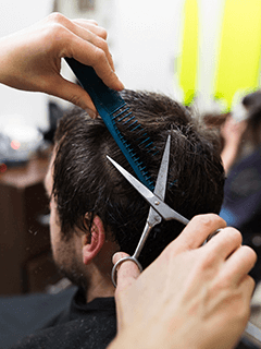 Man getting Hair cut